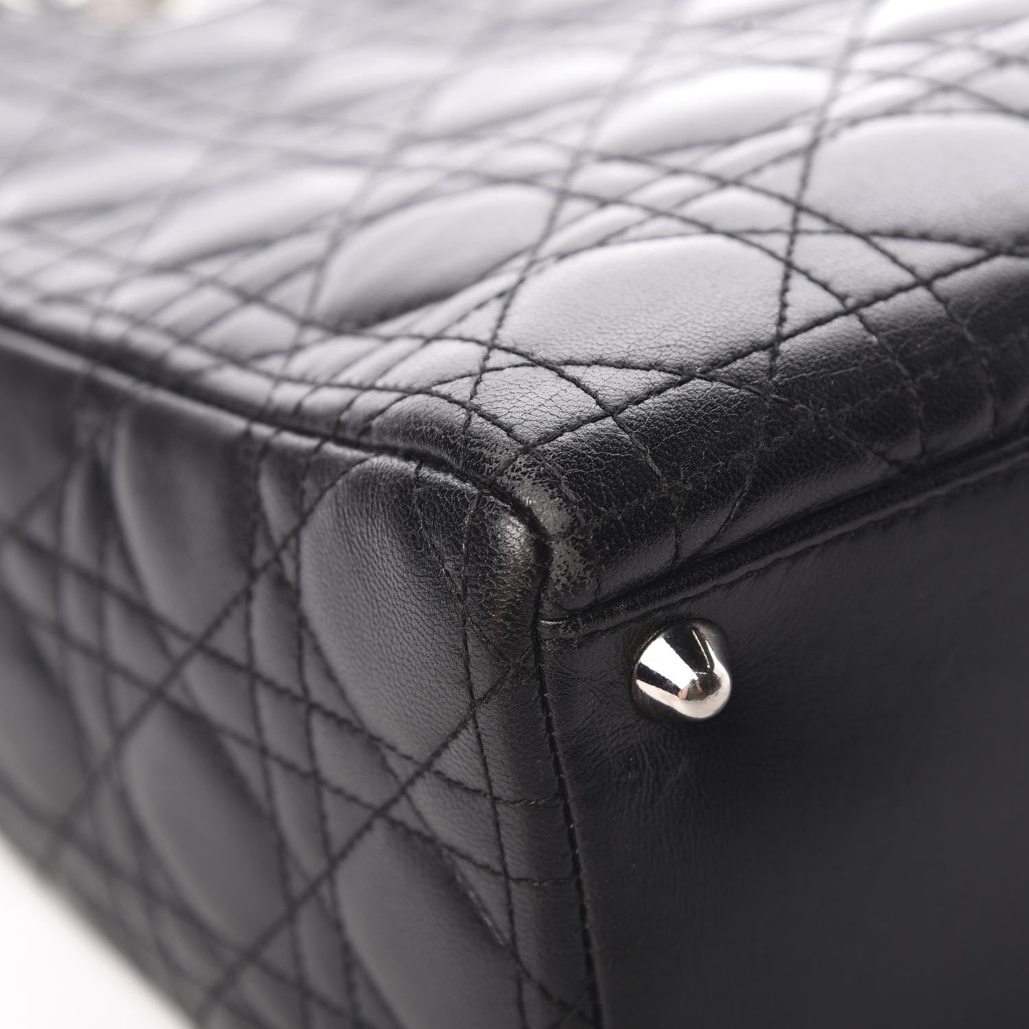 Christian Dior Lambskin Cannage Large Lady Dior Black 9 of 15