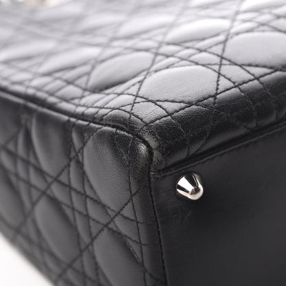 Christian Dior Lambskin Cannage Large Lady Dior Black 9 of 15