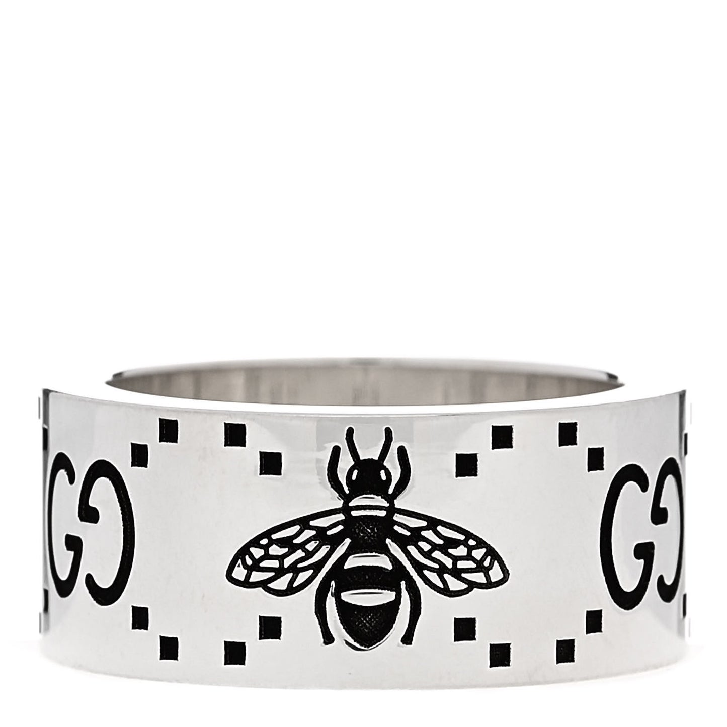 Sterling Silver GG Bee Band Ring 53 6.25