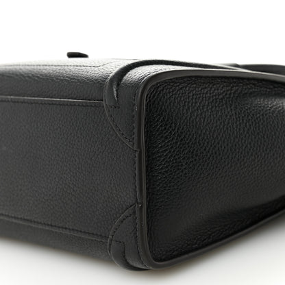Celine Drummed Calfskin Nano Luggage Black 9 of 9