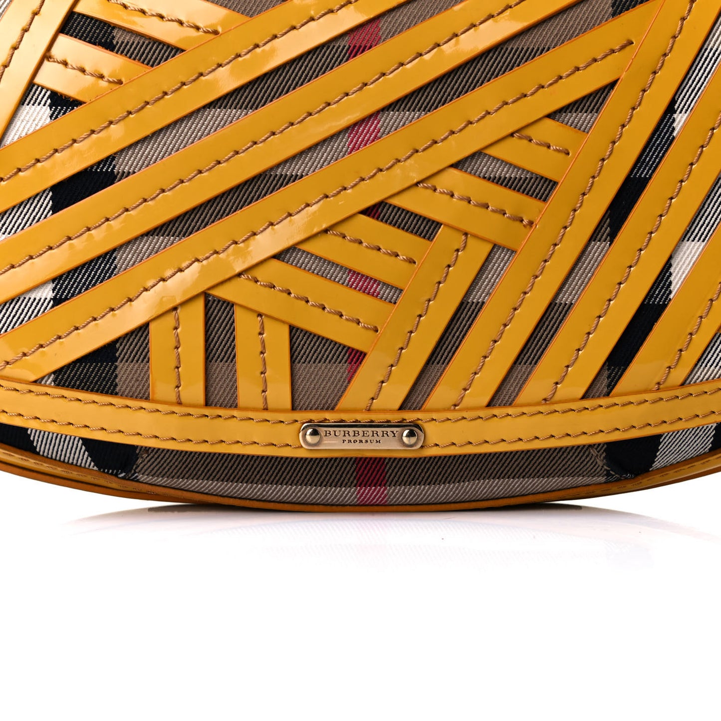 Patent Lilford Check Crossbody Bag Yellow