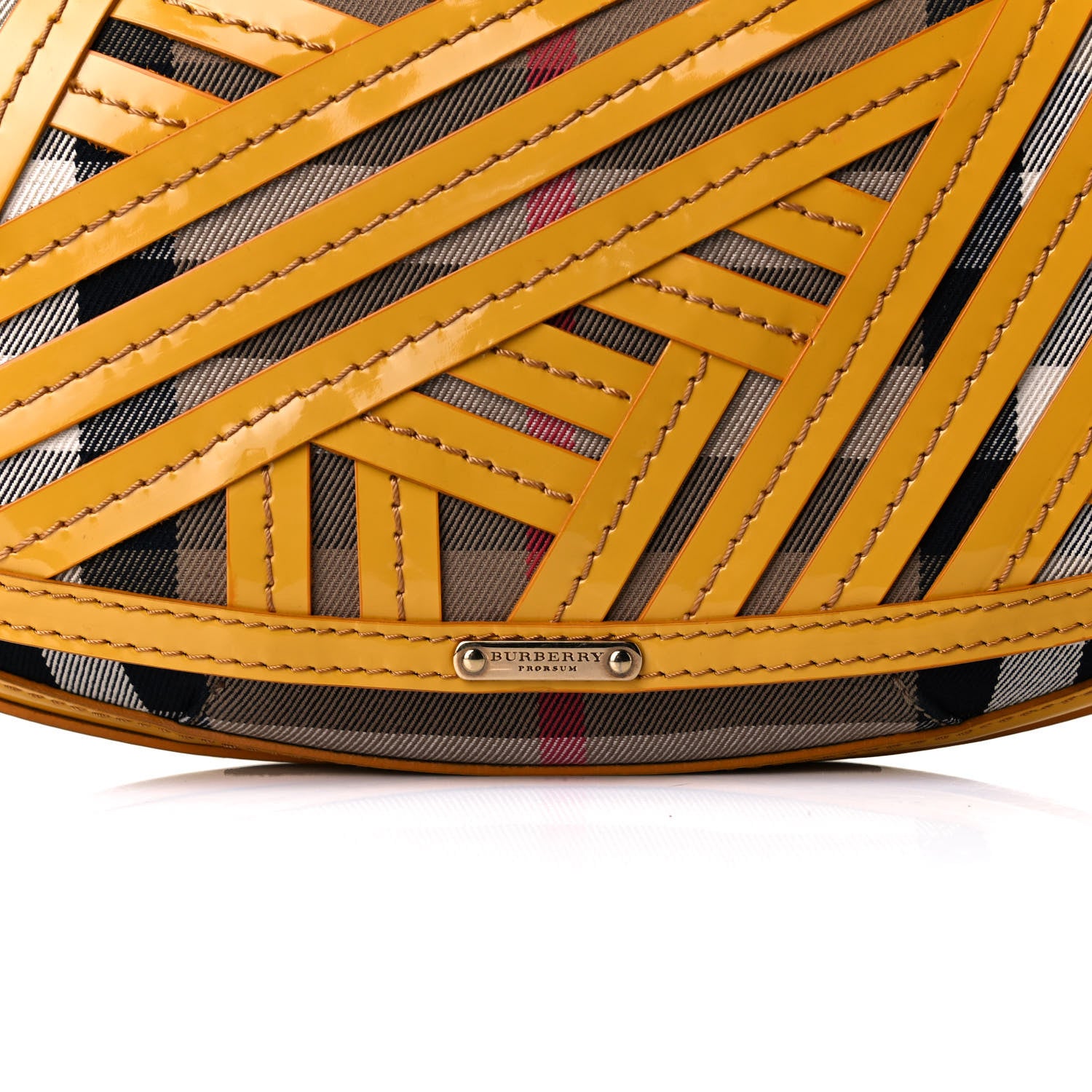 Burberry Patent Lilford Check Crossbody Bag Yellow 14 of 17