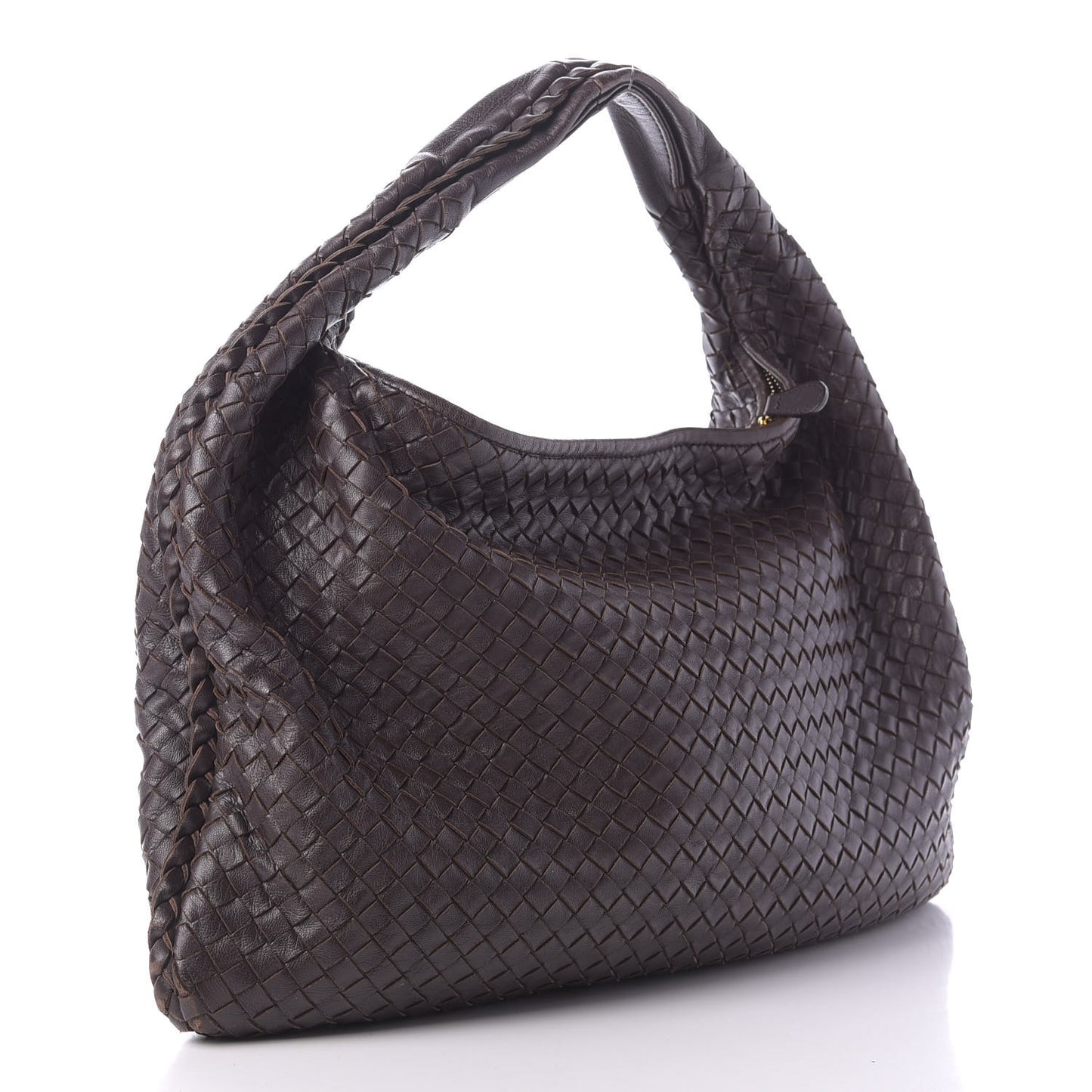 Nappa Intrecciato Large Veneta Hobo Brown Coffee