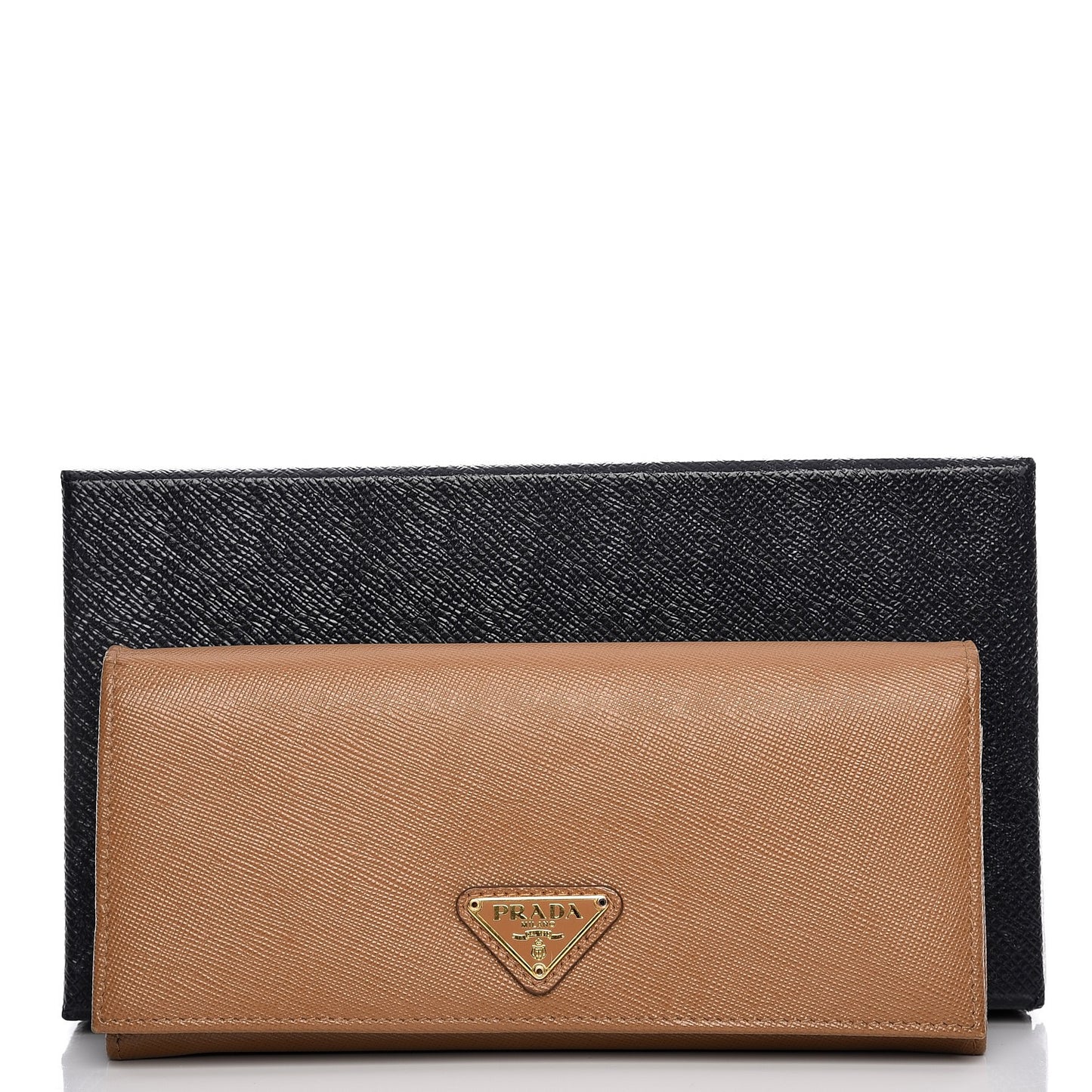 Saffiano Continental Flap Wallet Caramel