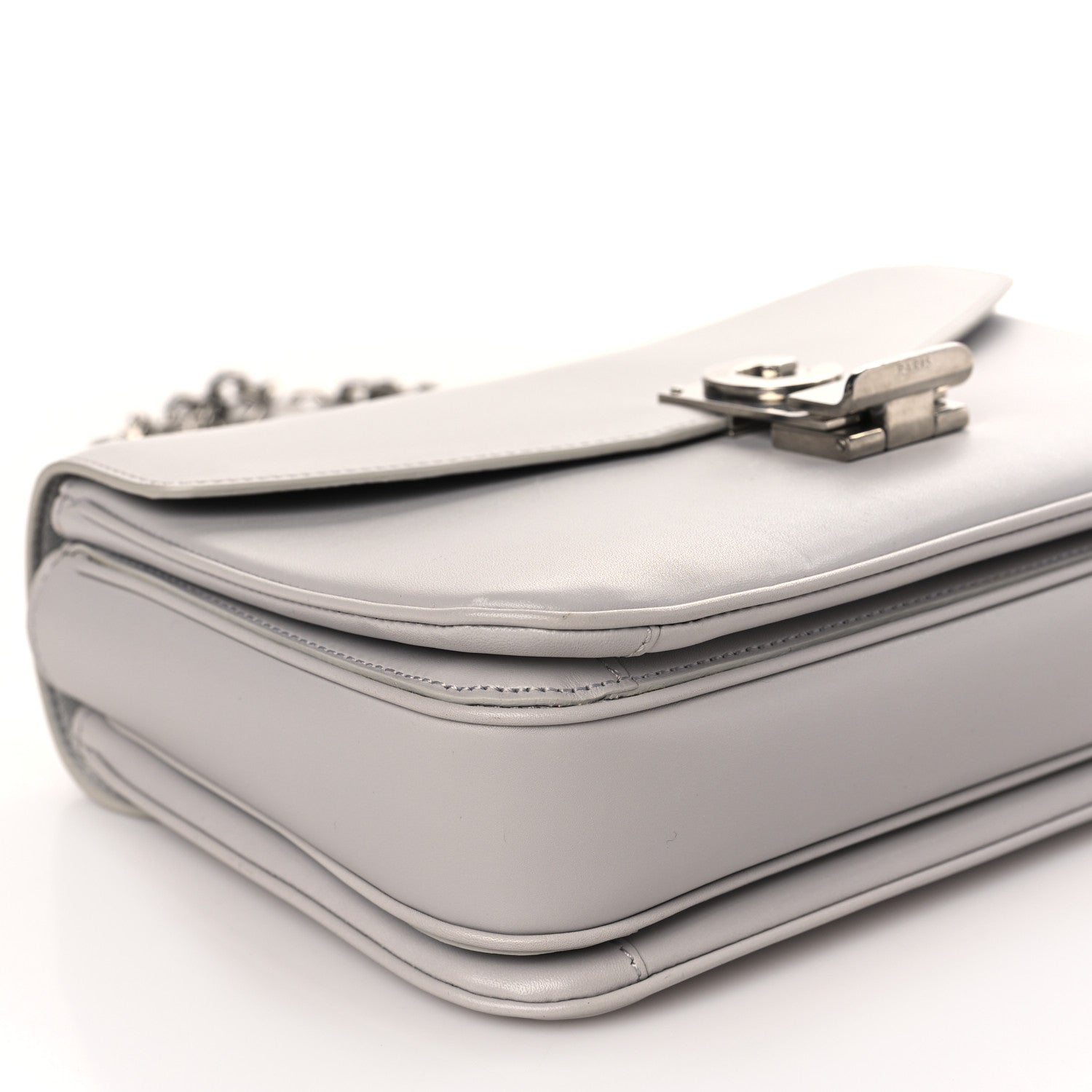 Celine Shiny Calfskin Medium C Bag Pale Grey 8 of 9
