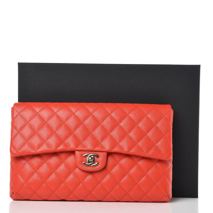 Chanel Caviar Quilted Flap Clutch Red 8 of 8