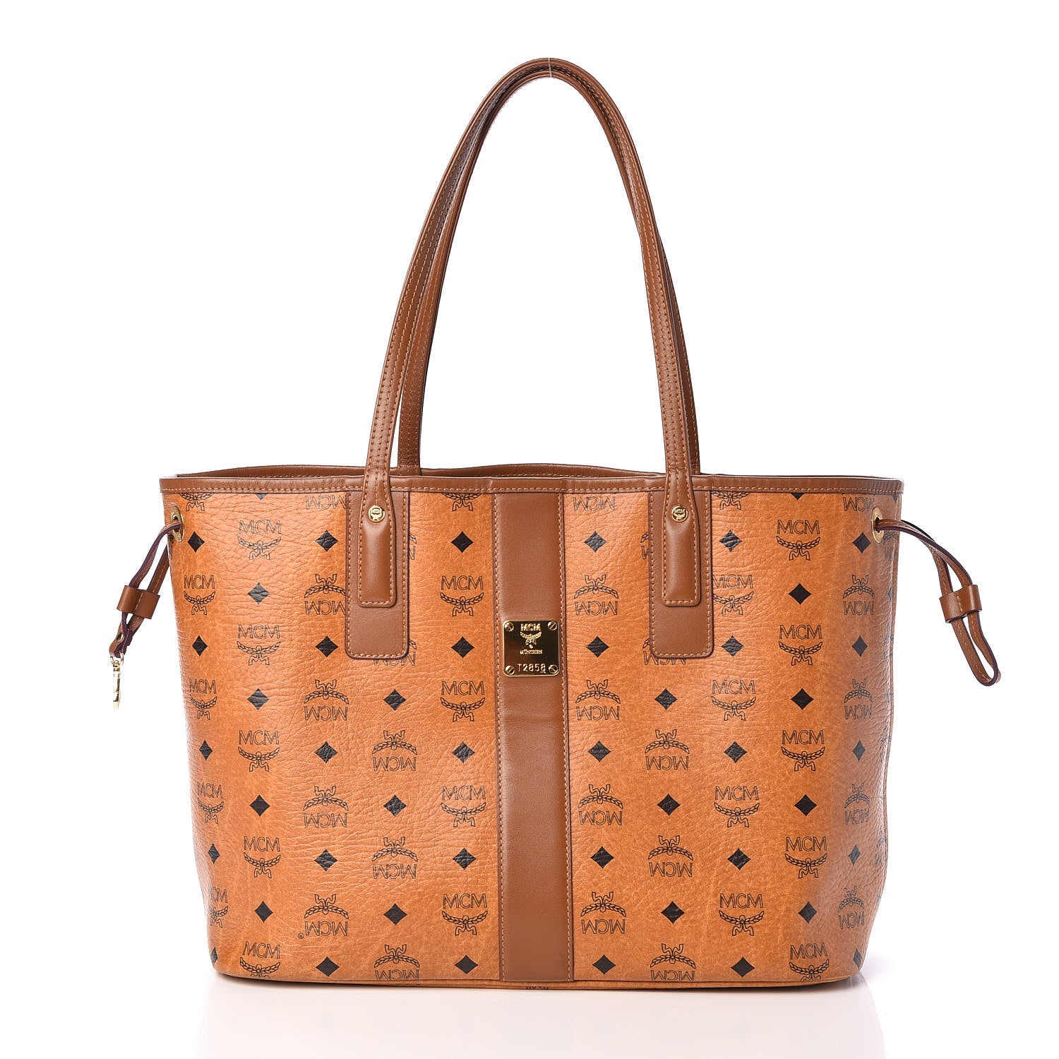 MCM Visetos Medium Liz Reversible Shopper Tote Cognac 3 of 13