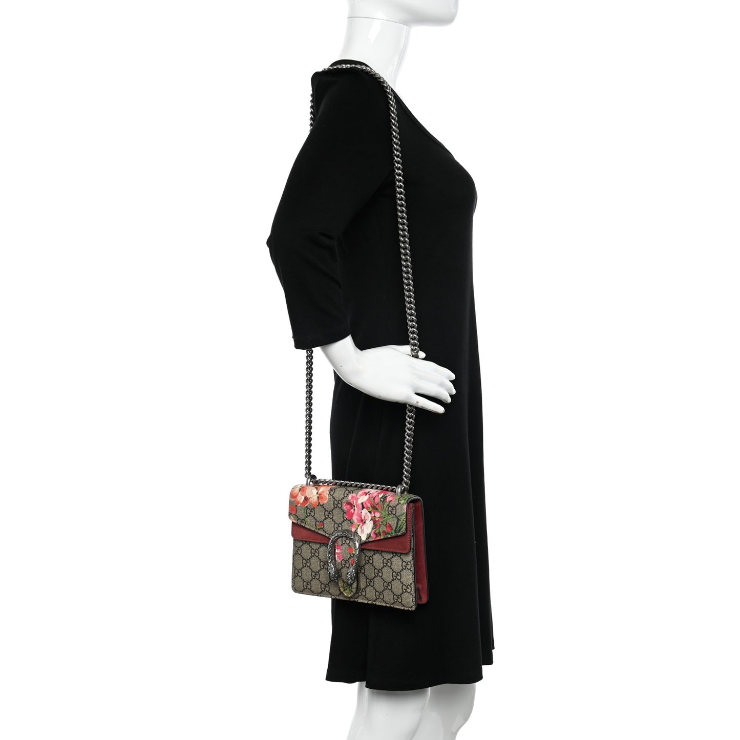 GG Supreme Monogram Blooms Mini Dionysus Shoulder Bag Beige Multicolor Dry Rose