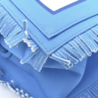 Valentino Garavani Ibiza Canvas Rope Fringe Miami Medium Tote Blue 15 of 16