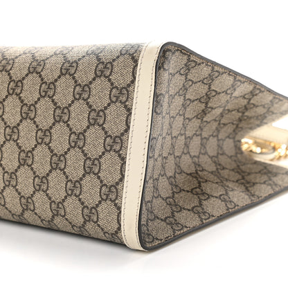 Gucci GG Supreme Monogram Medium Padlock Tote White 9 of 9