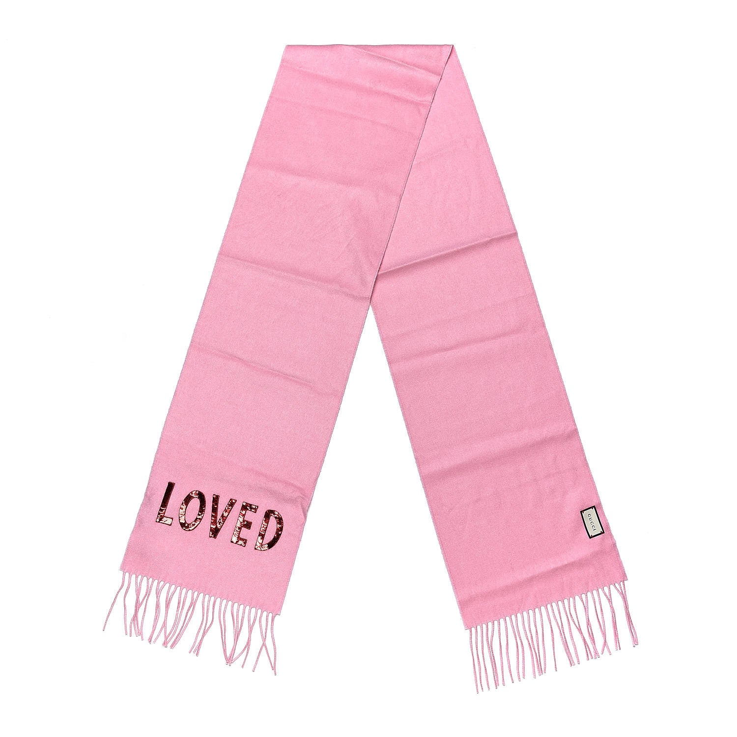 Gucci Silk Cashmere Sequins Lovesh Scarf Roseate 3 of 5