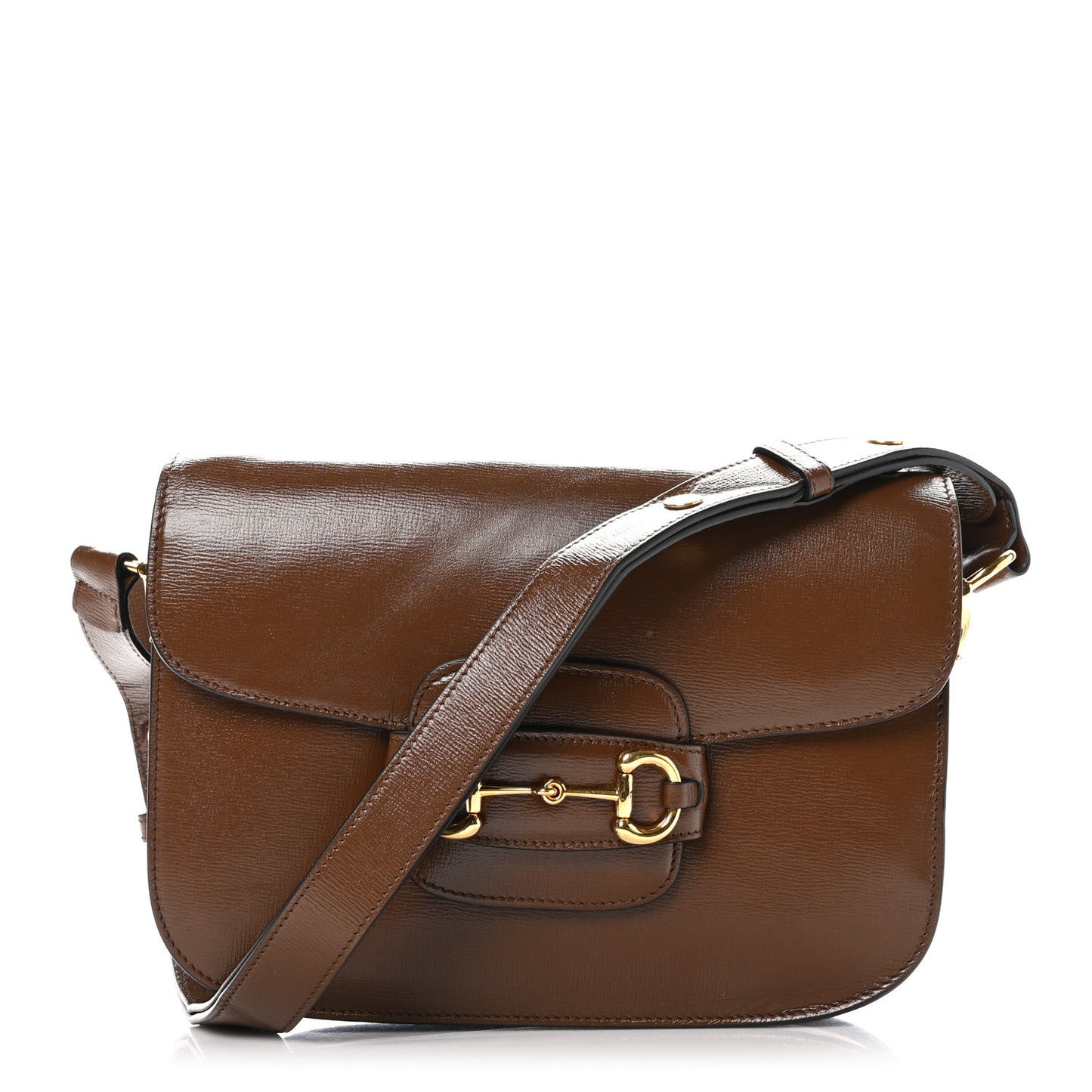 Azalea Calfskin Horsebit 1955 Shoulder Bag Brown Sugar