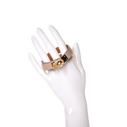 Hermes Tadelakt Kelly Double Tour Bracelet M Argile 2 of 8