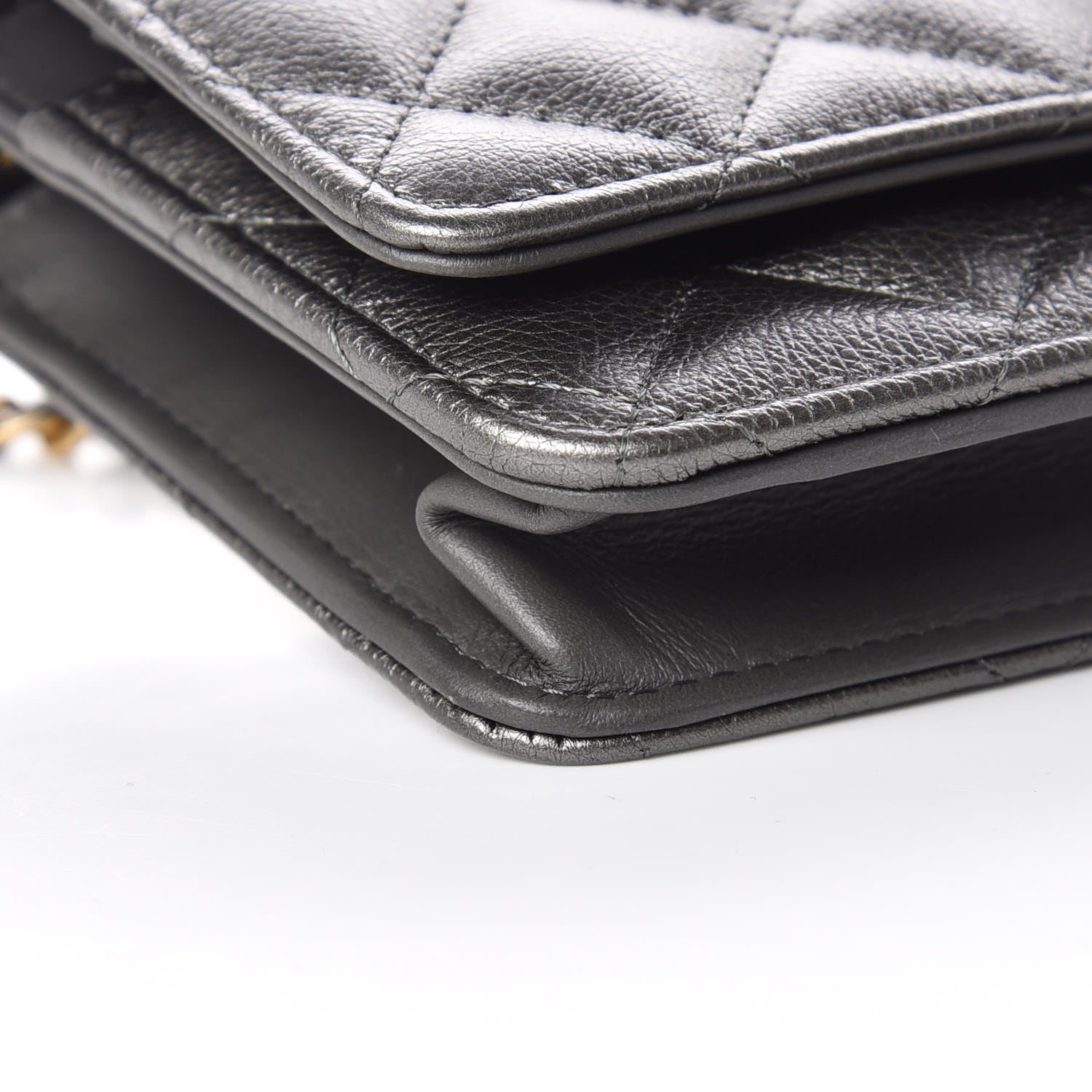 Chanel Calfskin Quilted Reissue Wallet On Chain WOC Charcoal 9 of 11