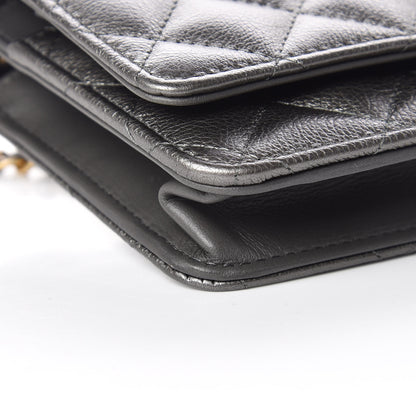 Chanel Calfskin Quilted Reissue Wallet On Chain WOC Charcoal 9 of 11