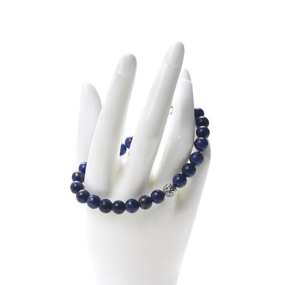 David Yurman Sterling Silver Lapis Lazuli 8mm Spiritual Beads Bracelet 2 of 4