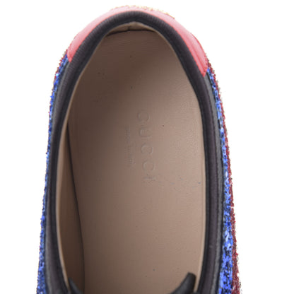 Gucci Calfskin Glitter Crystal Womens Sylvie Web Falacer Sneakers 39.5 Black 7 of 7