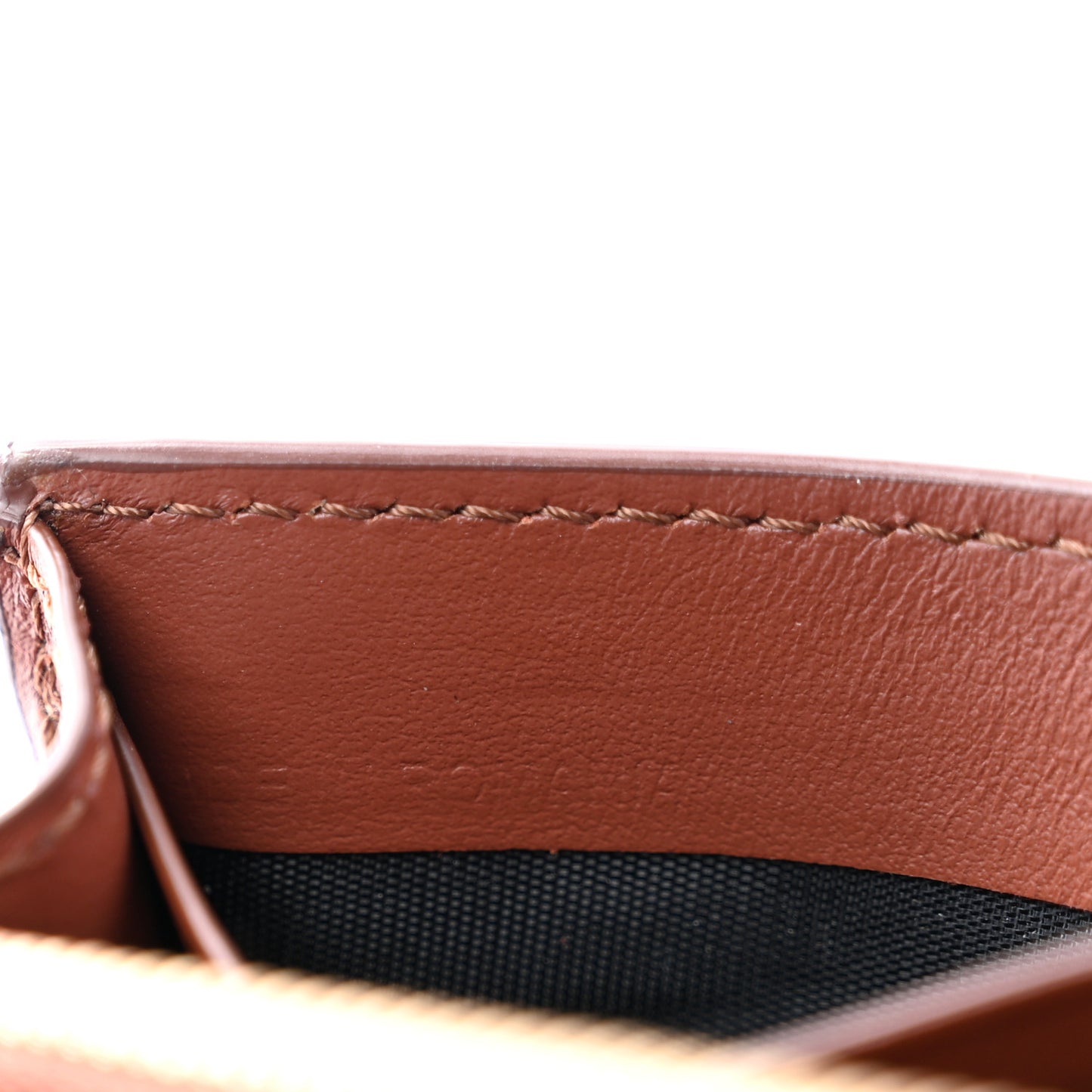 Vintage Check Grain Calfskin Halton Wallet Tan