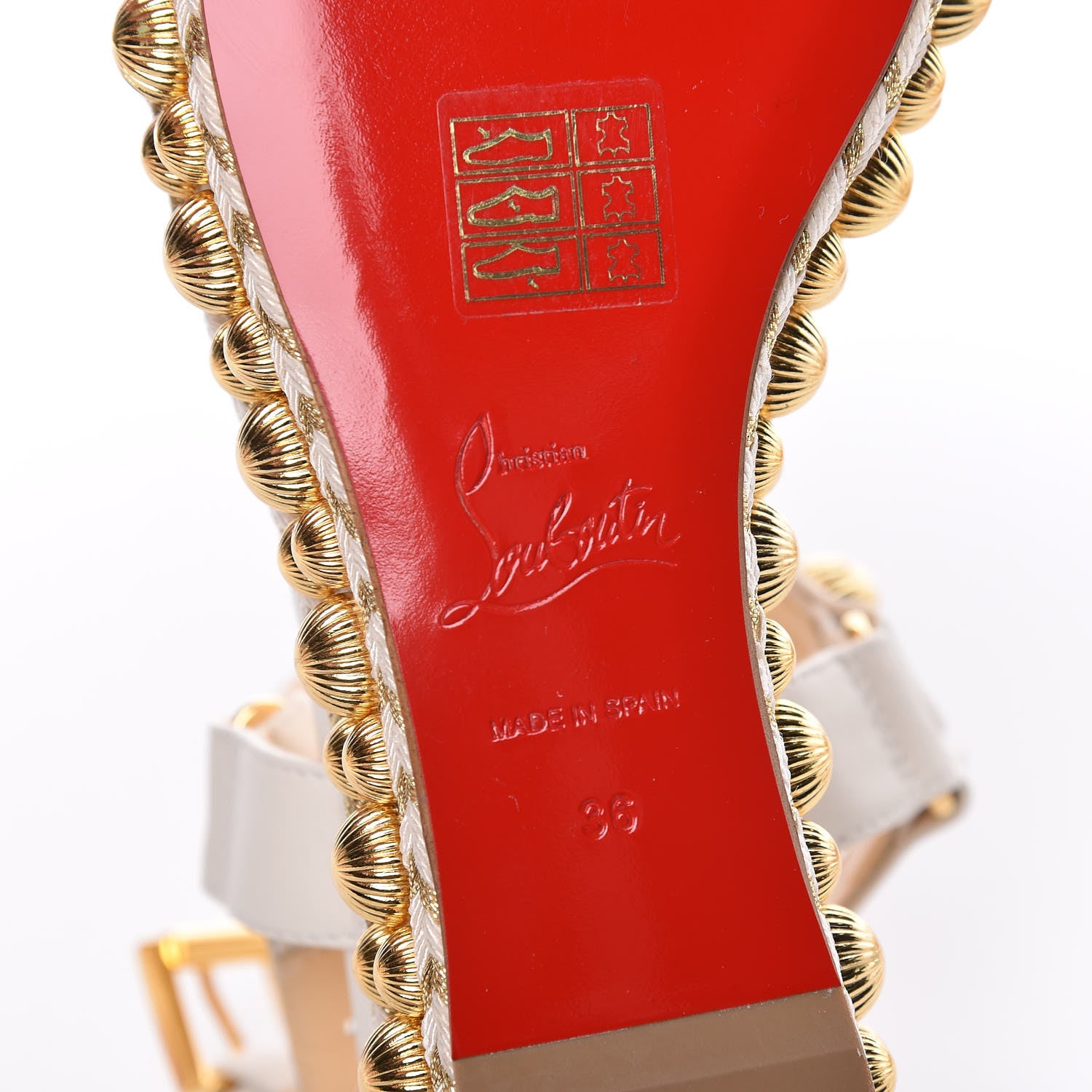 Christian Louboutin Shiny Nappa Rondaclou 60 Platform Sandals 36 Latte 6 of 9