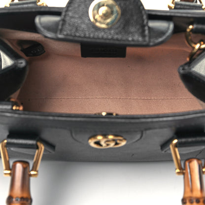 Gucci Wonka Grain Calfskin Mini Diana Tote Bag Black Yellow Fluo 5 of 10