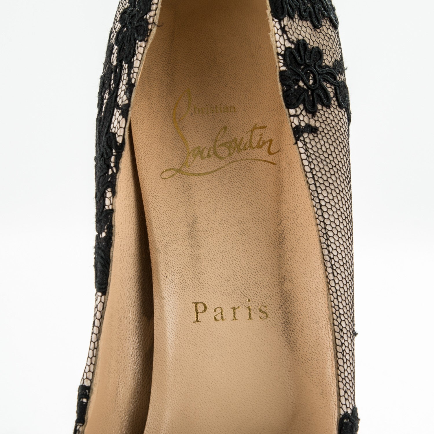 Christian Louboutin Satin Lace Hyper Prive 120 Pumps 39.5 Black 7 of 7