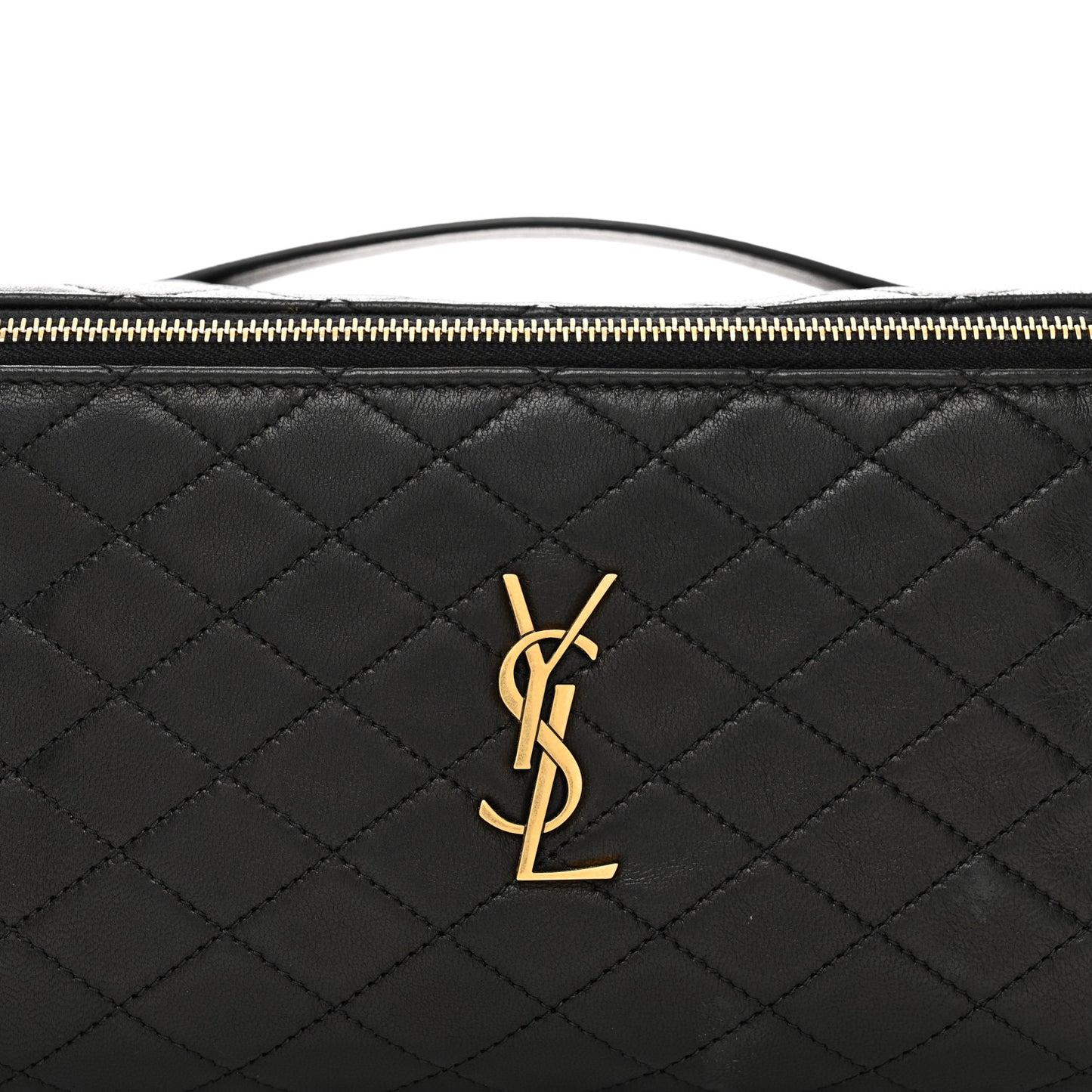 Lambskin Quilted Gaby Vanity Case Black