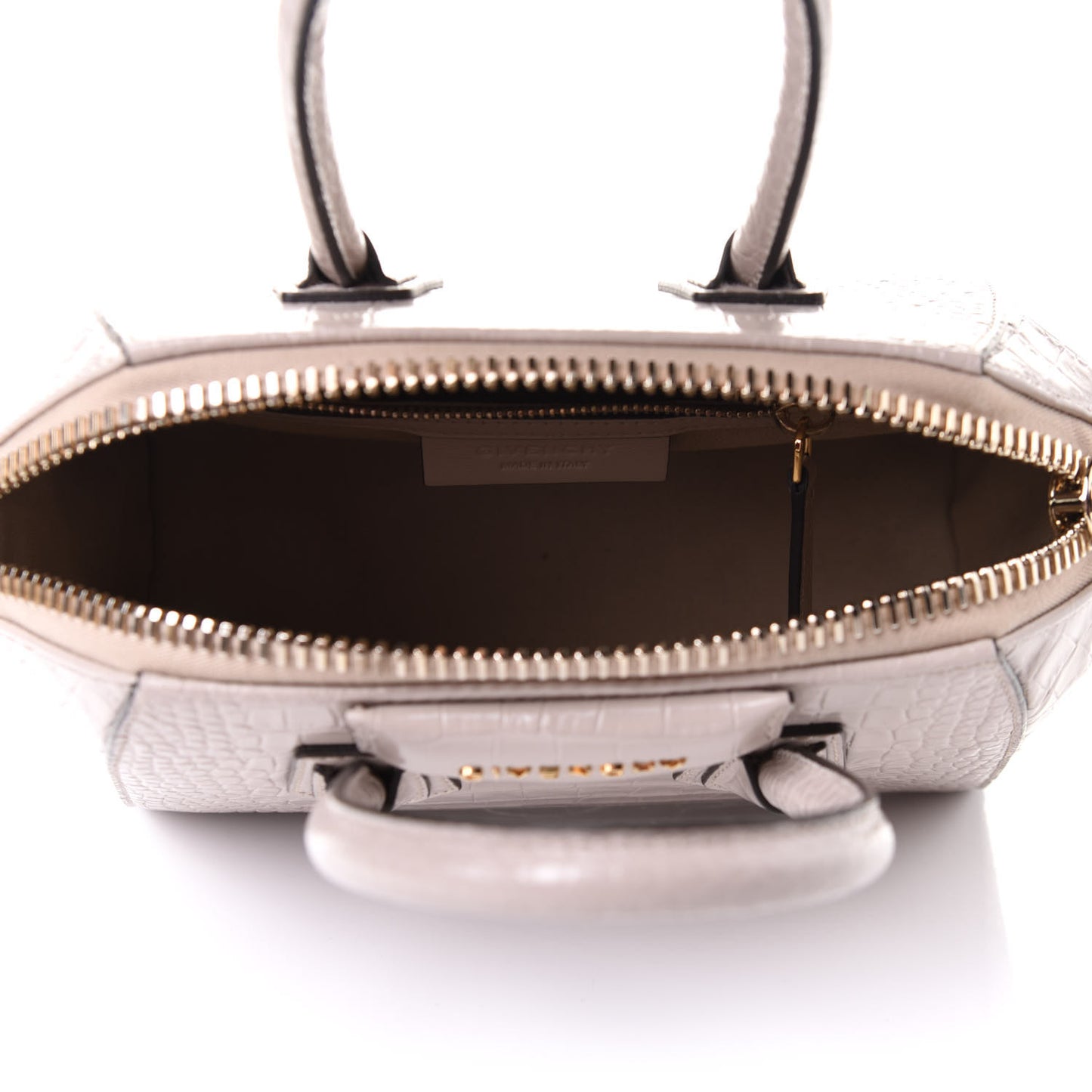Calfskin Crocodile Embossed Mini Antigona Dune