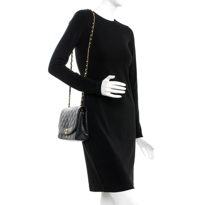 Chanel Lambskin Quilted Medium Single Flap Black 2 of 8