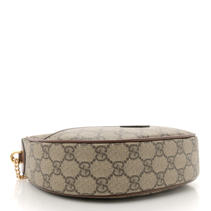 Gucci GG Supreme Monogram Azalea Calfskin Mini Retro Interlocking G Half Moon Bag Beige Ebony Brown Sugar Beige Ebony Brown Sugar 4 of 10
