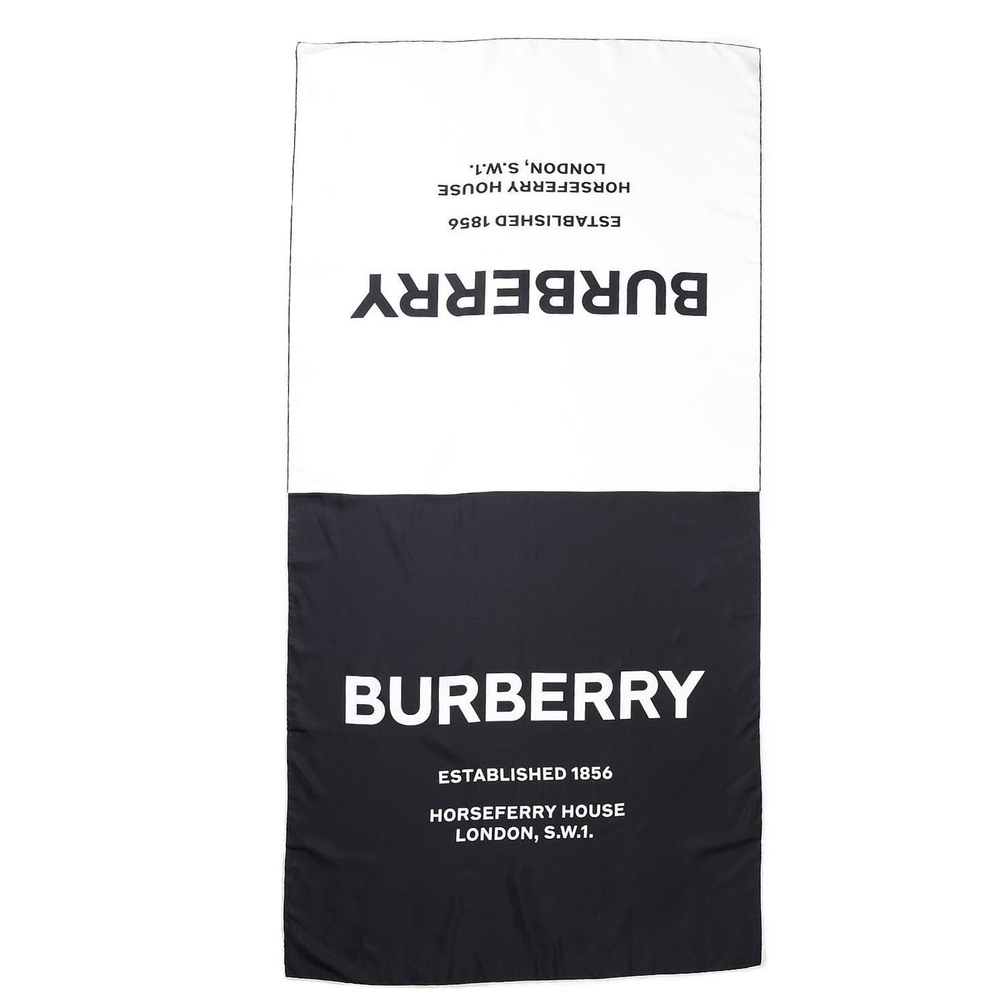 Silk Horseferry Print Scarf Black White