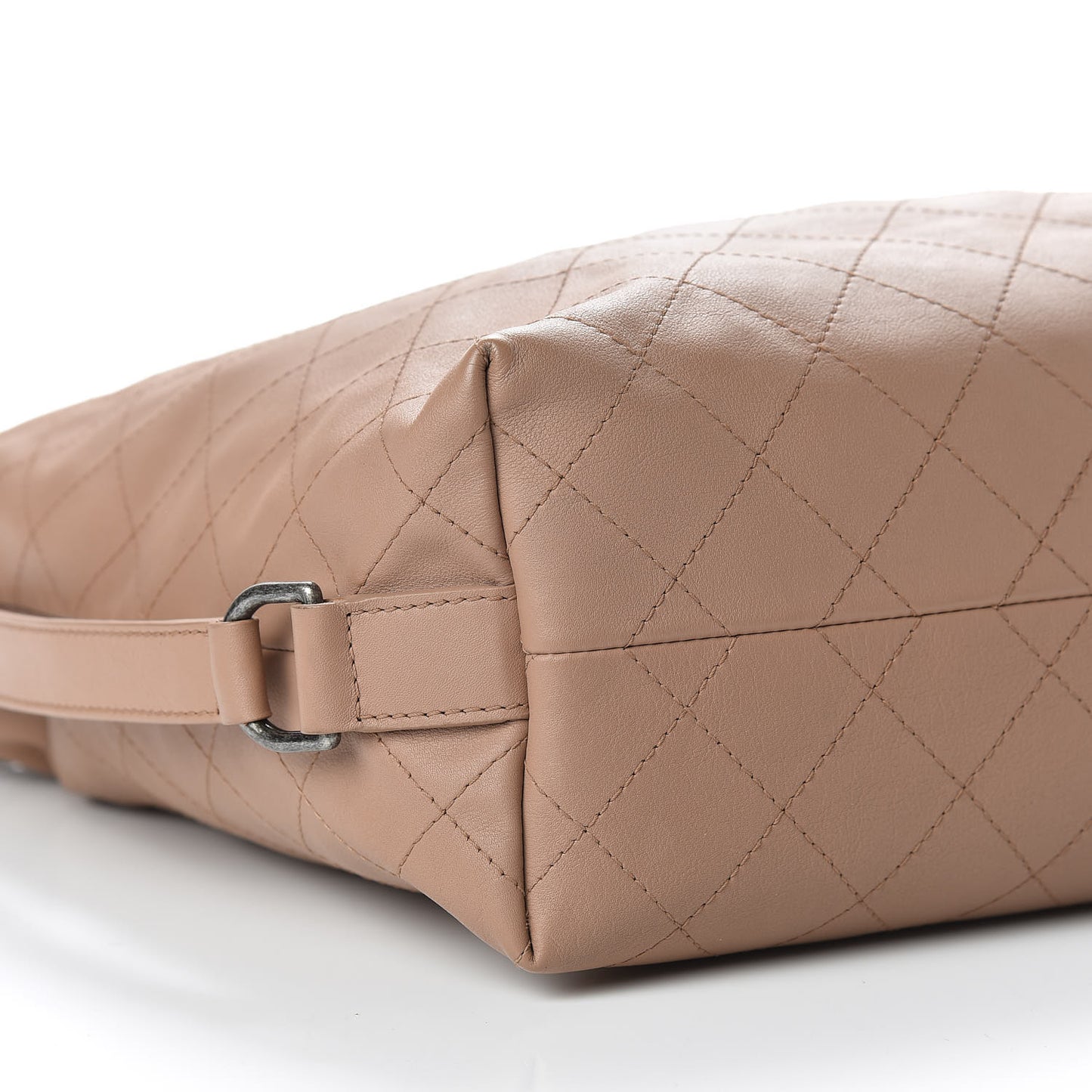 Calfskin Stitched Large Hobo Dark Beige