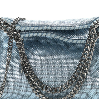 Stella McCartney Metallic Woven Boucle Fold Over Falabella Tote Light Blue 8 of 11