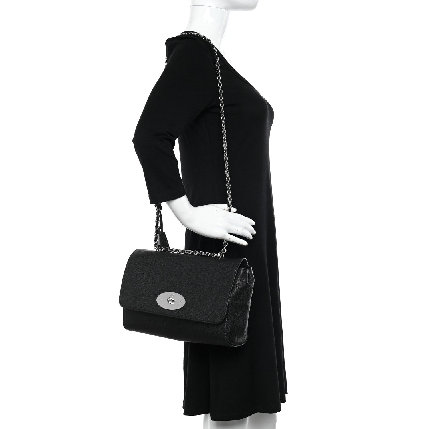 Mulberry Small Classic Grain Calfskin Medium Lily Flap Black 2 of 9