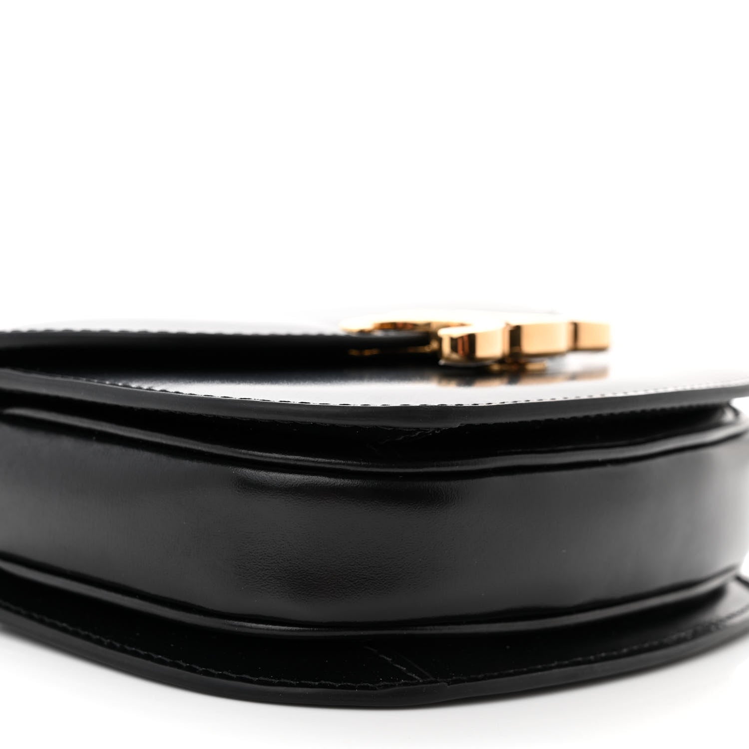 Celine Shiny Calfskin Triomphe Mini Besace Clea Black 9 of 10