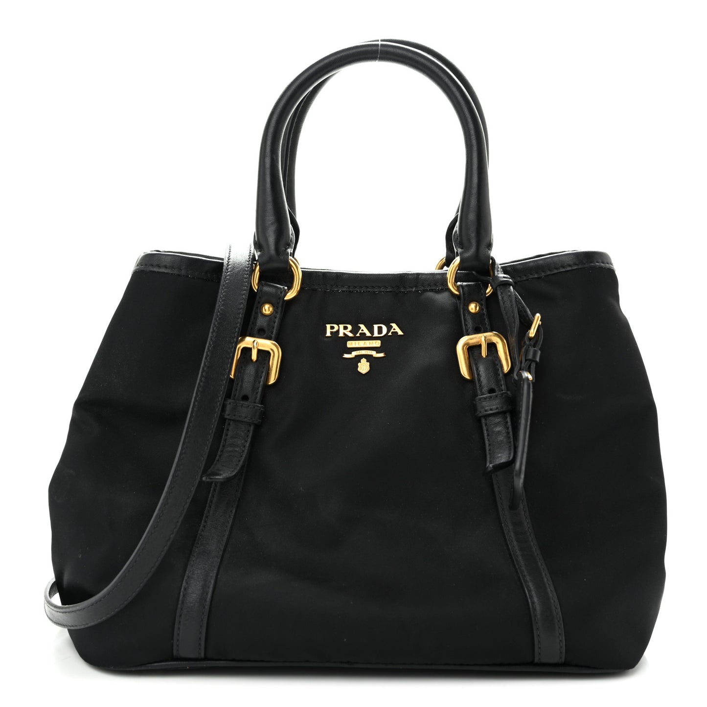 Tessuto Nylon Soft Calf Tote Black