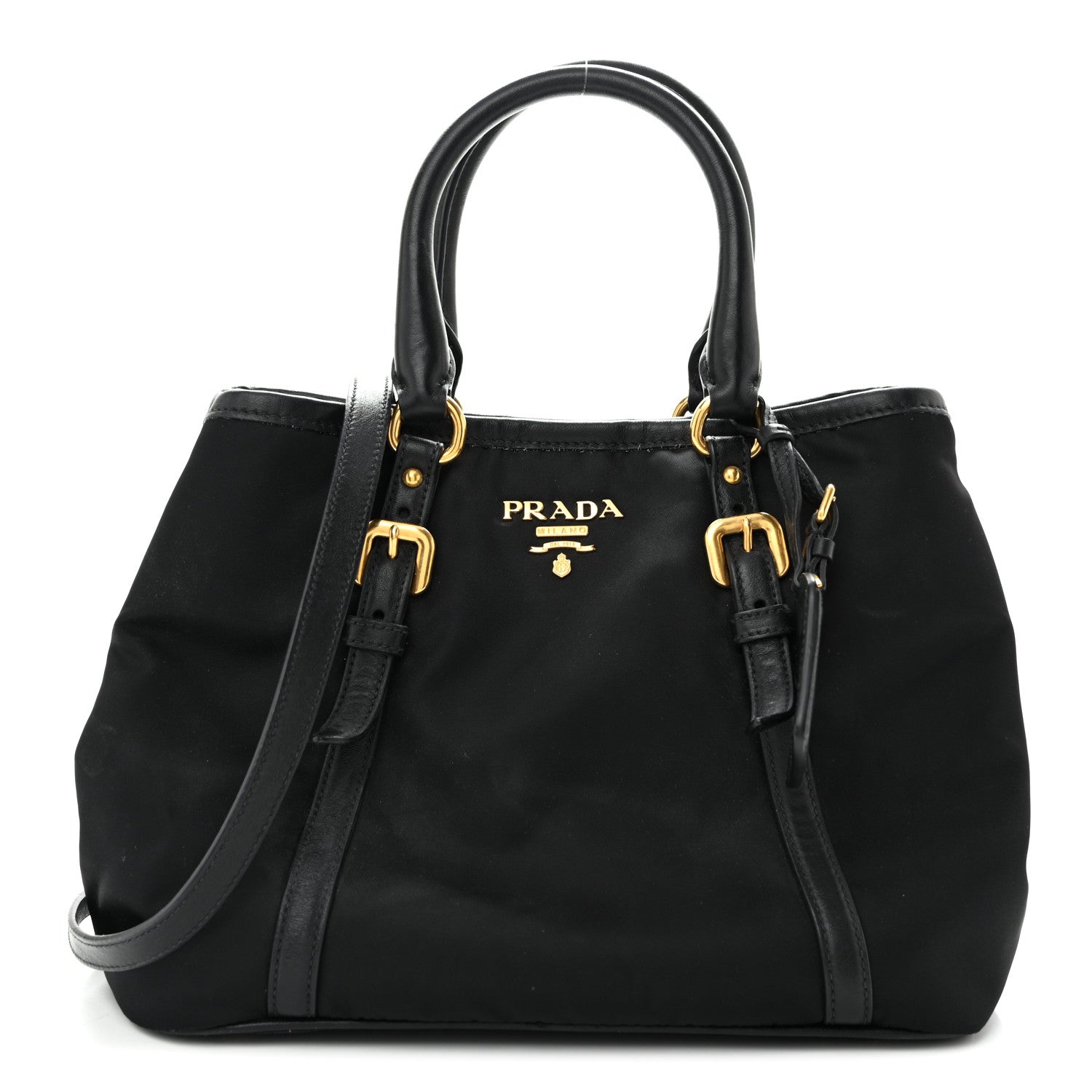 Prada Tessuto Nylon Soft Calf Tote Black 1 of 13