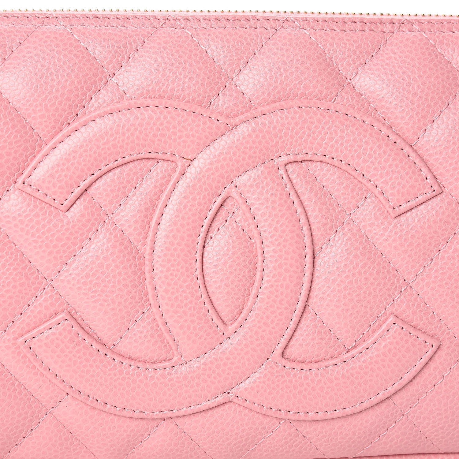 Chanel Caviar Quilted Pochette Pink 8 of 23