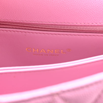 Chanel Caviar Quilted Mini Coco Chain Handle Flap Pink 6 of 10