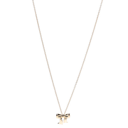Tiffany 18K Yellow Gold Bow Pendant Necklace 1 of 7