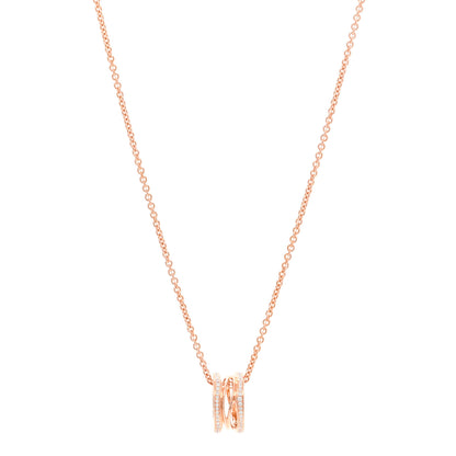 Bulgari 18K Rose Gold Diamond B.Zero1 Open Legends Pendant Necklace 1 of 7