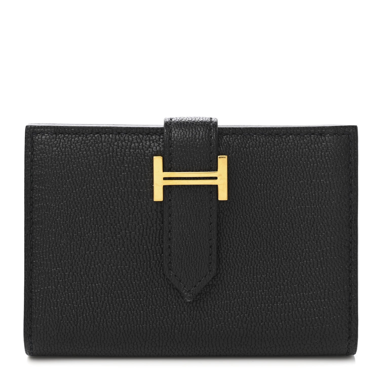 Hermes Chevre Mysore Bearn Card Holder Wallet Black 1 of 10