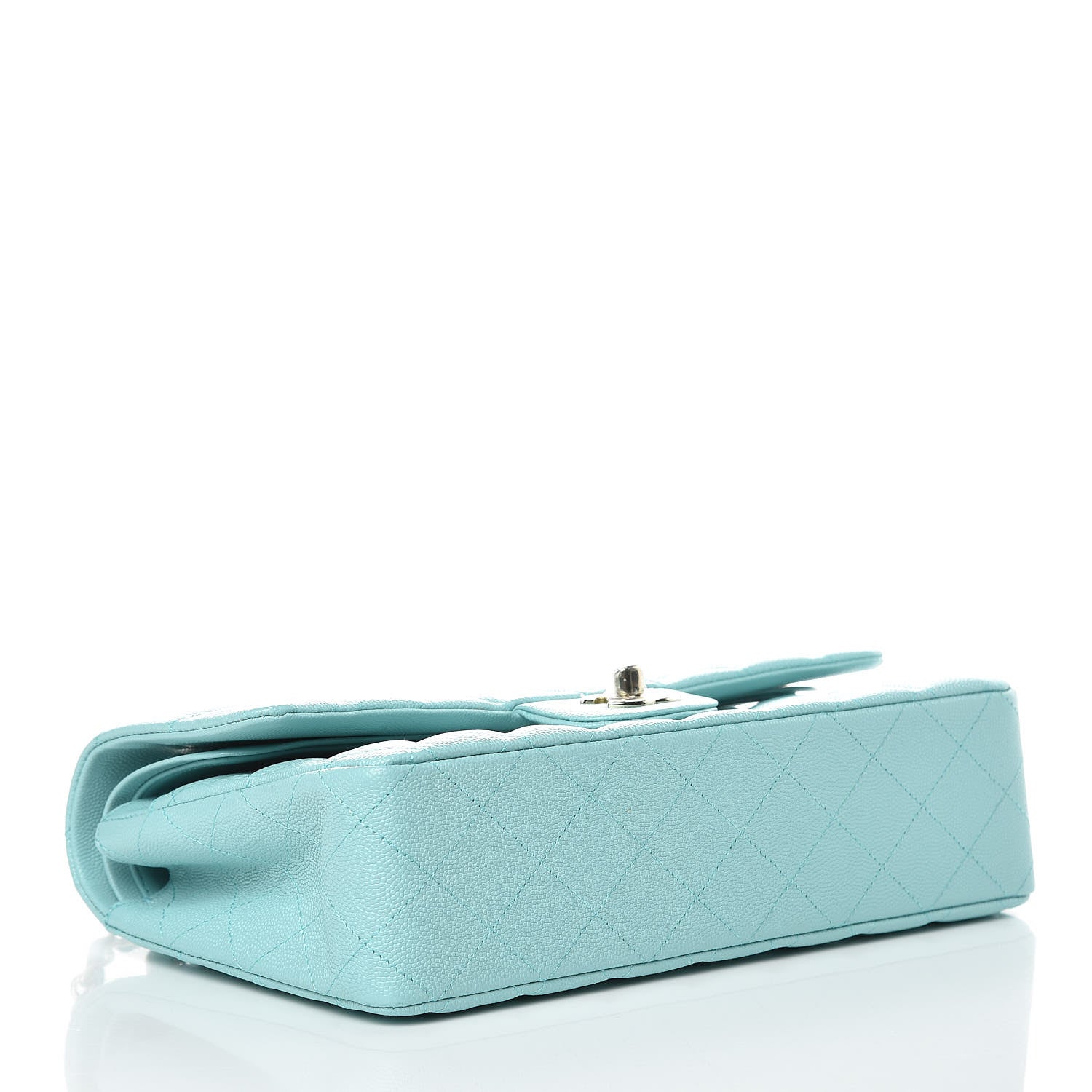 Chanel Caviar Quilted Medium Double Flap Light Blue 4 of 10