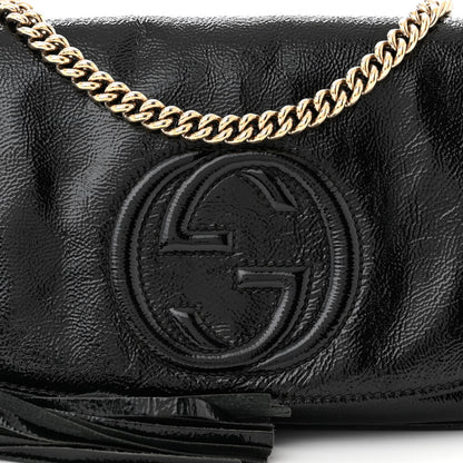 Gucci Patent Medium Soho Flap Crossbody Black 8 of 13