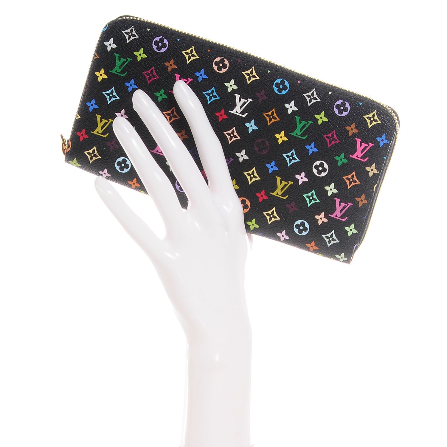 Louis Vuitton Monogram Multicolor Zippy Wallet Black Grenade 2 of 7