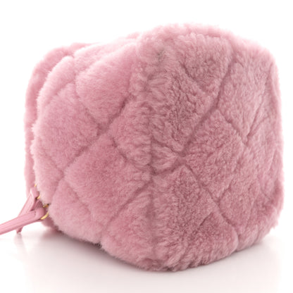 Chanel Shearling Lambskin Quilted Small CC Vanity Case Pink 10 of 11