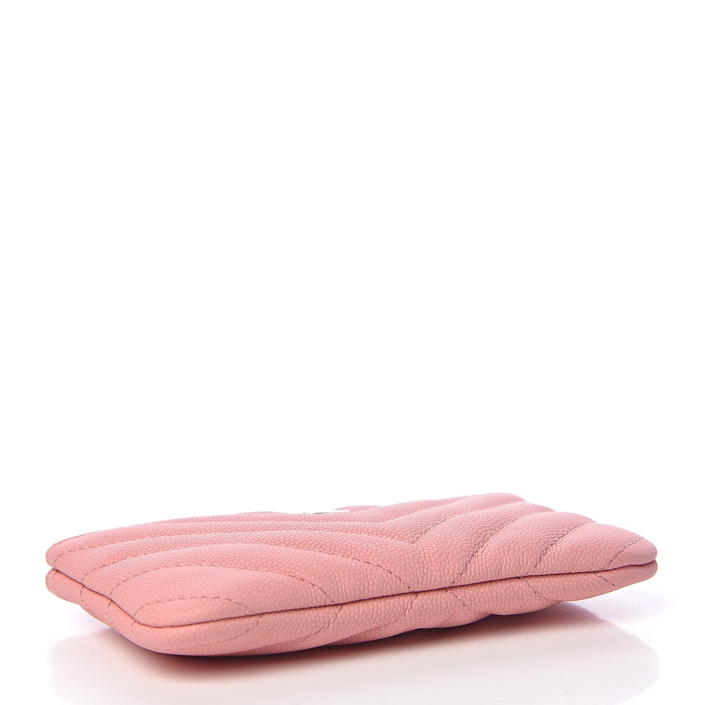 Flat Caviar Chevron Quilted Small Cosmetic Case Pink