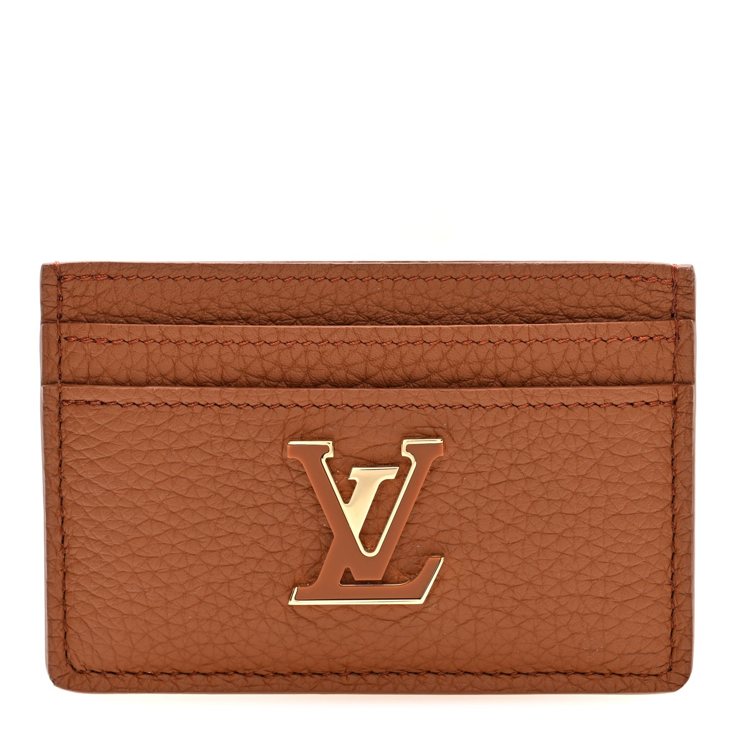 Taurillon Capucines  Card Holder Tan