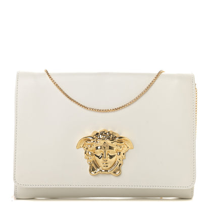 Versace Calfskin Palazzo Chain Evening Bag White 1 of 12