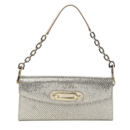 Jimmy Choo Glitter Fabric Large Riane Clutch Champagne 2 of 8