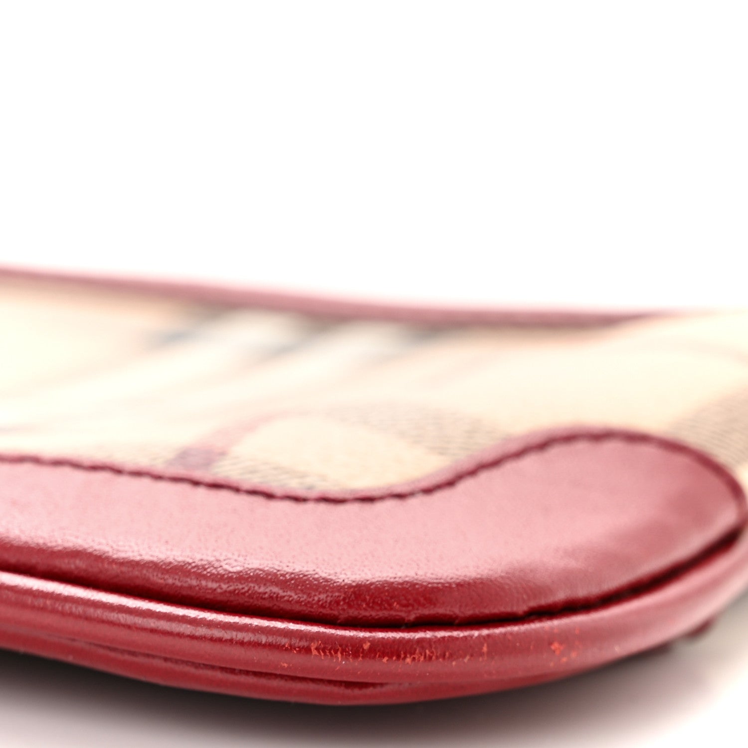 Burberry Haymarket Check Small Peyton Crossbody Clutch Bag Military Red 10 of 12